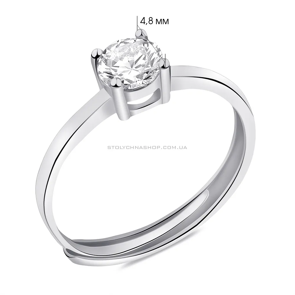 Безразмерное кольцо из серебра с фианитом (арт. 7501/6253) - 2 - цена