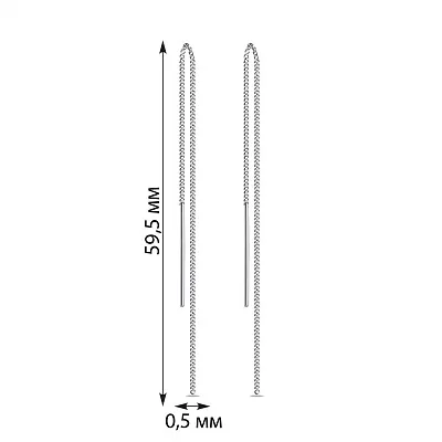 Серебряные серьги-протяжки без камней (арт. 7502/С2/260)