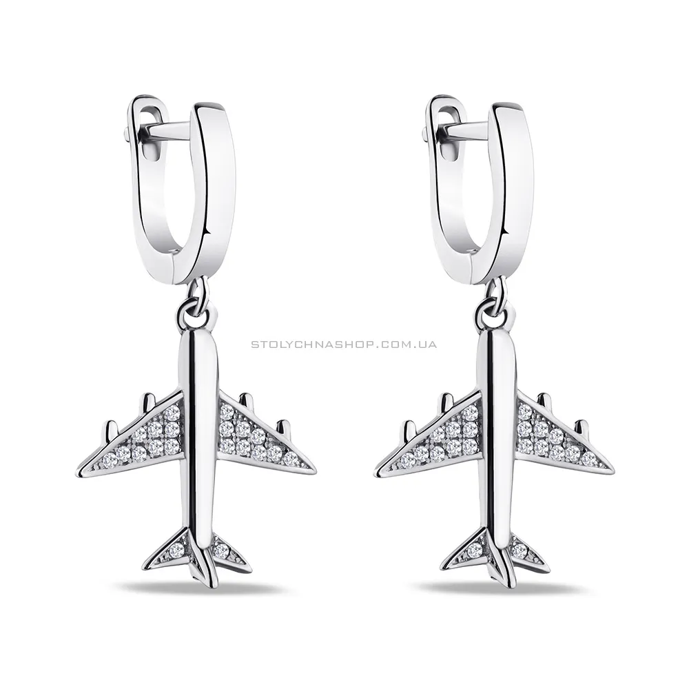 Срібні сережки "Мрія" з фіанітами  (арт. 7502/4710)