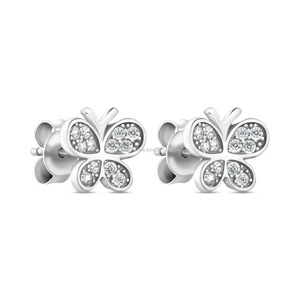 Сережки-пусети зі срібла Метелики (арт. 7518/6893) - цена