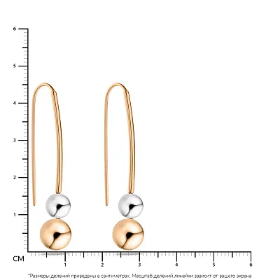 Золотые сережки в комбинированном цвете металла  (арт. 107159/1кб)