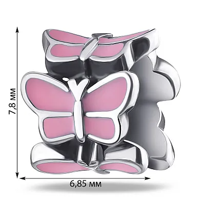 Срібний шарм «Метелики» з емаллю (арт. 7903/2880ер)