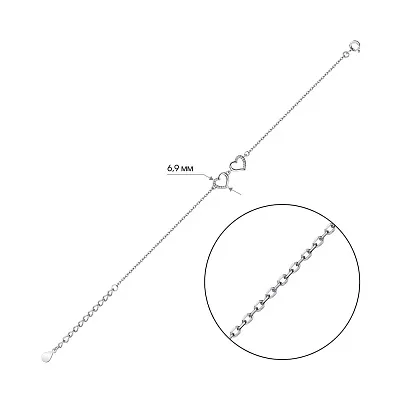 Срібний браслет Сердечка з фіанітами (арт. 7509/4115)