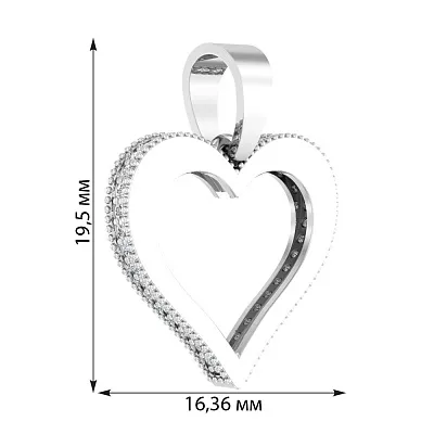 Золота підвіска «Серце» з фіанітами (арт. 440445б)