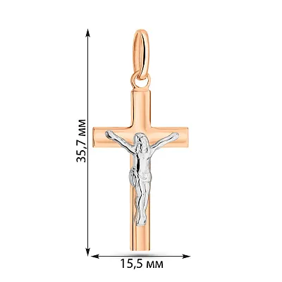 Золотой нательный крестик с распятием  (арт. 500673)