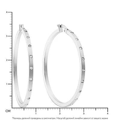 Золотые серьги-кольца в белом цвете металла (арт. 105190/35б)