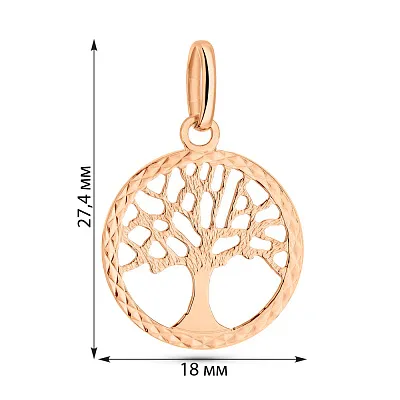 Підвіска з червоного золота Дерево життя (арт. 424862)