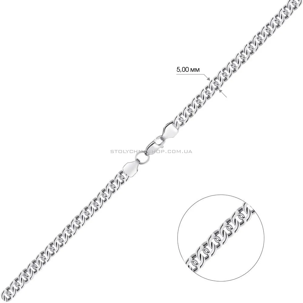 Срібний ланцюжок в плетінні Бісмарк (арт. 7908/5102/12)