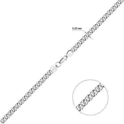 Срібний ланцюжок в плетінні Бісмарк (арт. 7908/5102/12)