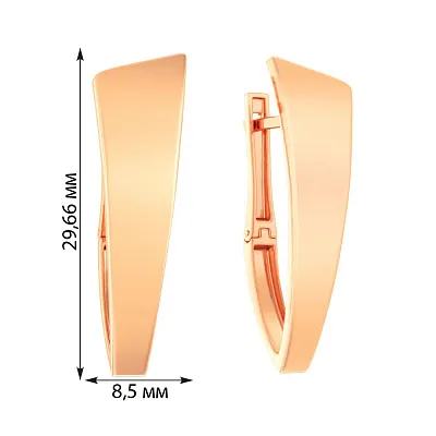 Сережки з червоного золота без каміння  (арт. 110886)