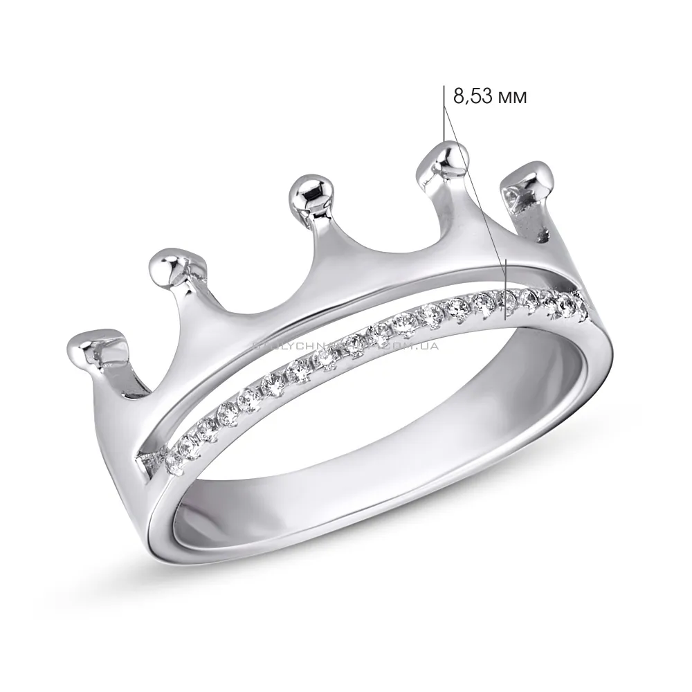 Серебряное кольцо «Корона» с фианитами (арт. 7501/3711)
