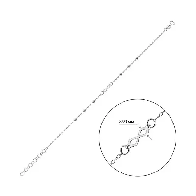 Браслет &quot;Бесконечность&quot; из золота с алмазной гранью (арт. 324868/10ба)