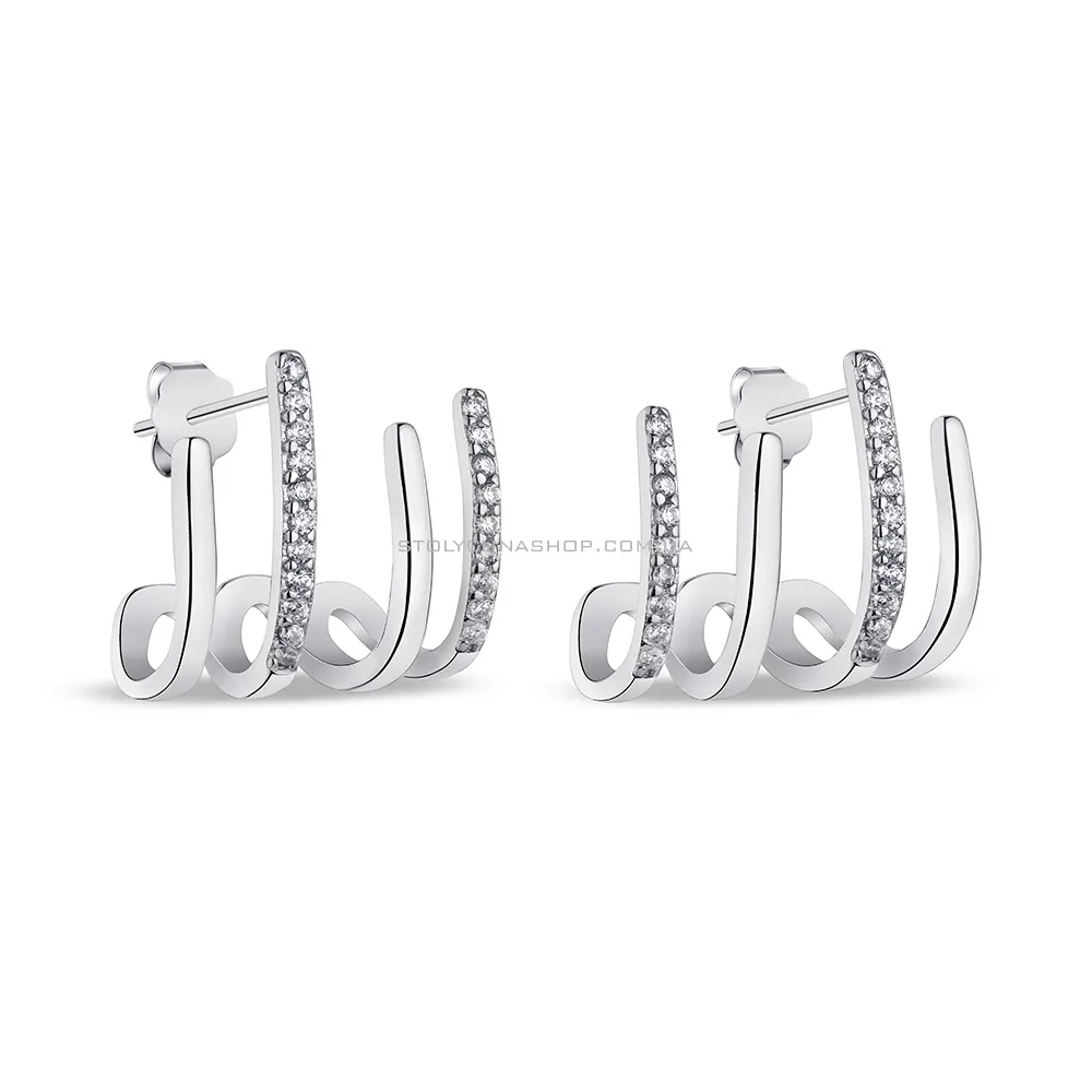 Сережки зі срібла з фіанітами (арт. 7518/6349) - цена