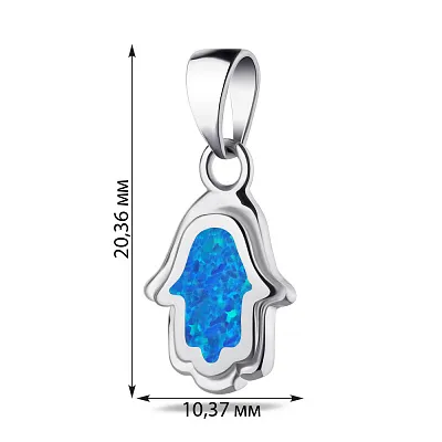 Кулон зі срібла "Хамса" з опалом (арт. 7503/3398Пос)