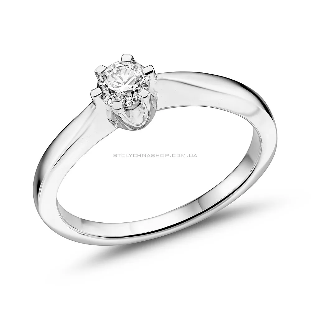 Помолвочное золотое кольцо с бриллиантом (арт. К341443020б) - цена