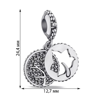 Подвійний срібний шарм з фіанітами (арт. 7903/3788)