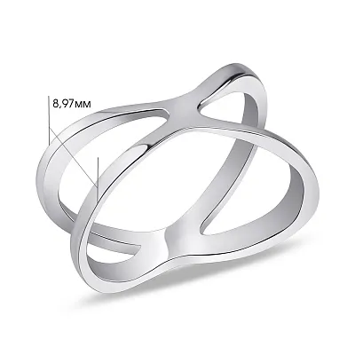 Двойное серебряное кольцо без камней  (арт. 7501/5389)