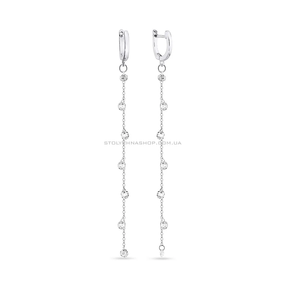 Сережки-підвіски зі срібла з фіанітами (арт. 7502/4317)