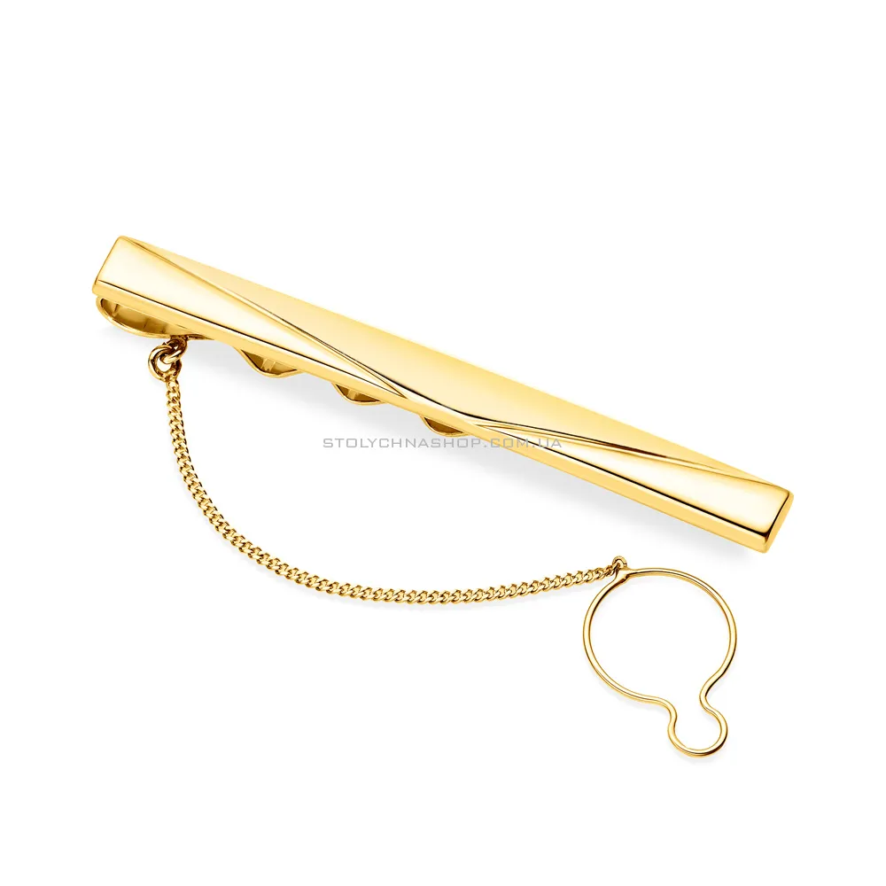 Золотий затискач для краватки без каменів (арт. 200004жм) - цена