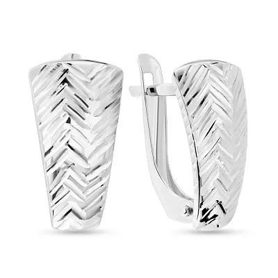 Сережки зі срібла з алмазною гранню (арт. Х120517)