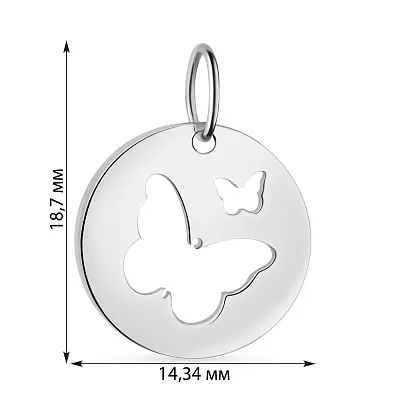 Золота підвіска &quot;Метелики&quot; без каміння  (арт. 424463б)