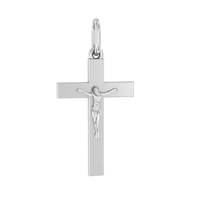 Крестик из белого золота «Тропинка к Богу» (арт. 501361б)