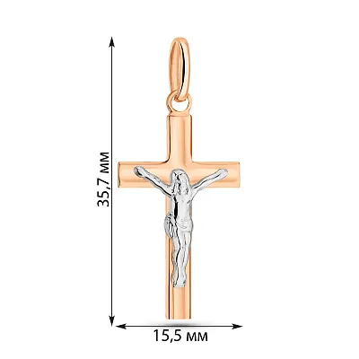 Золотий натільний хрестик з розп'яттям (арт. 500673)