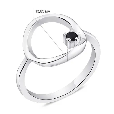 Серебряное кольцо с черным фианитом (арт. 7501/5741ч)