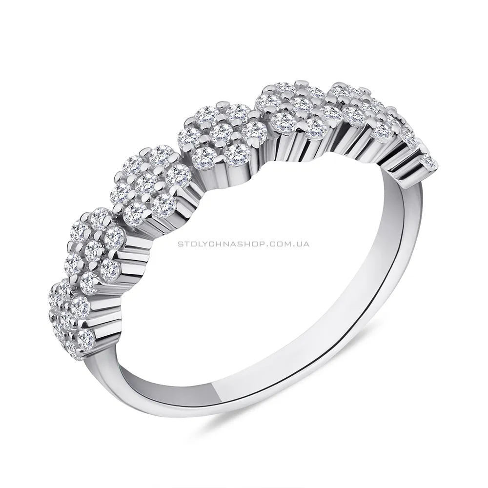 Серебряное кольцо с фианитами (арт. 7501/5350) - цена