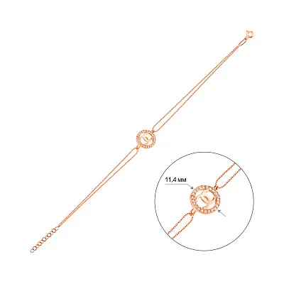 Браслет з червоного золота з фіанітами (арт. 326018)