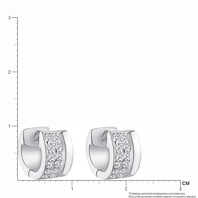 Срібні сережки кільця з фіанітами (арт. 7502/3436)