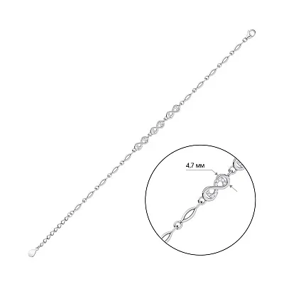 Браслет из серебра Бесконечность с фианитами (арт. 7509/4040)