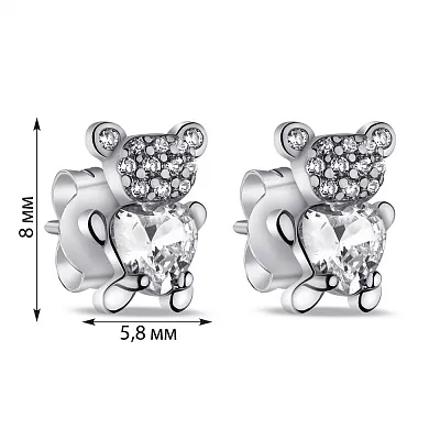 Срібні сережки-пусети з фіанітами (арт. 7518/6749)