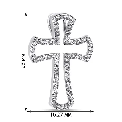 Срібна підвіска-хрестик з фіанітами (арт. 7503/1464)