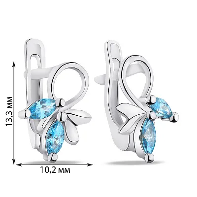 Сережки зі срібла з фіанітами (арт. 7502/С2ФТ/006)
