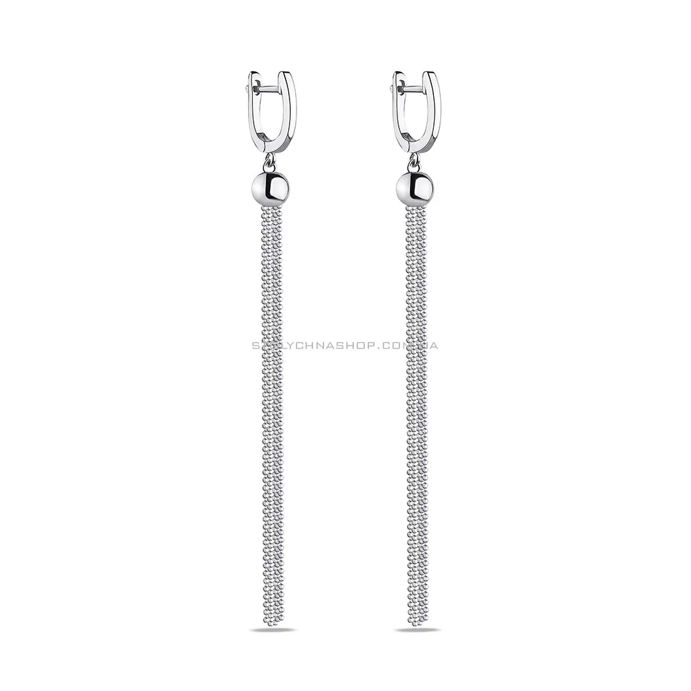 Довгі срібні сережки з підвісками (арт. 7502/4442)