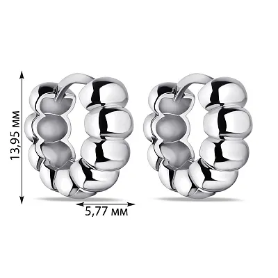 Сережки зі срібла без каменів (арт. 7502/9356/15)