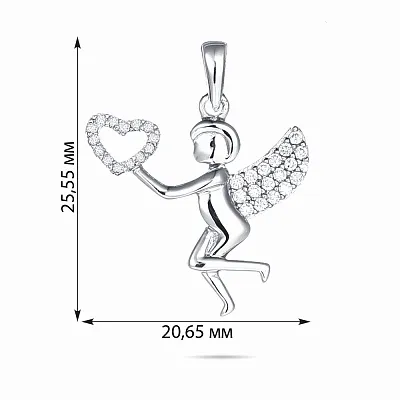 Срібна підвіска «Янгол» з фіанітами (арт. 7503/2575)