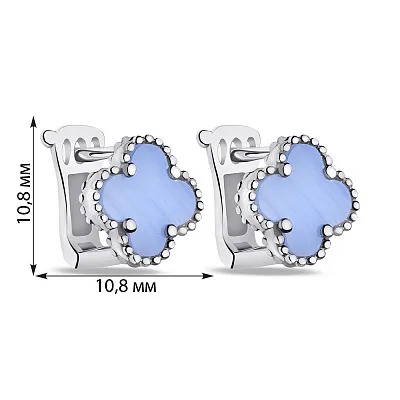 Сережки зі срібла з халцедоном (арт. 7502/3929/10хлф)