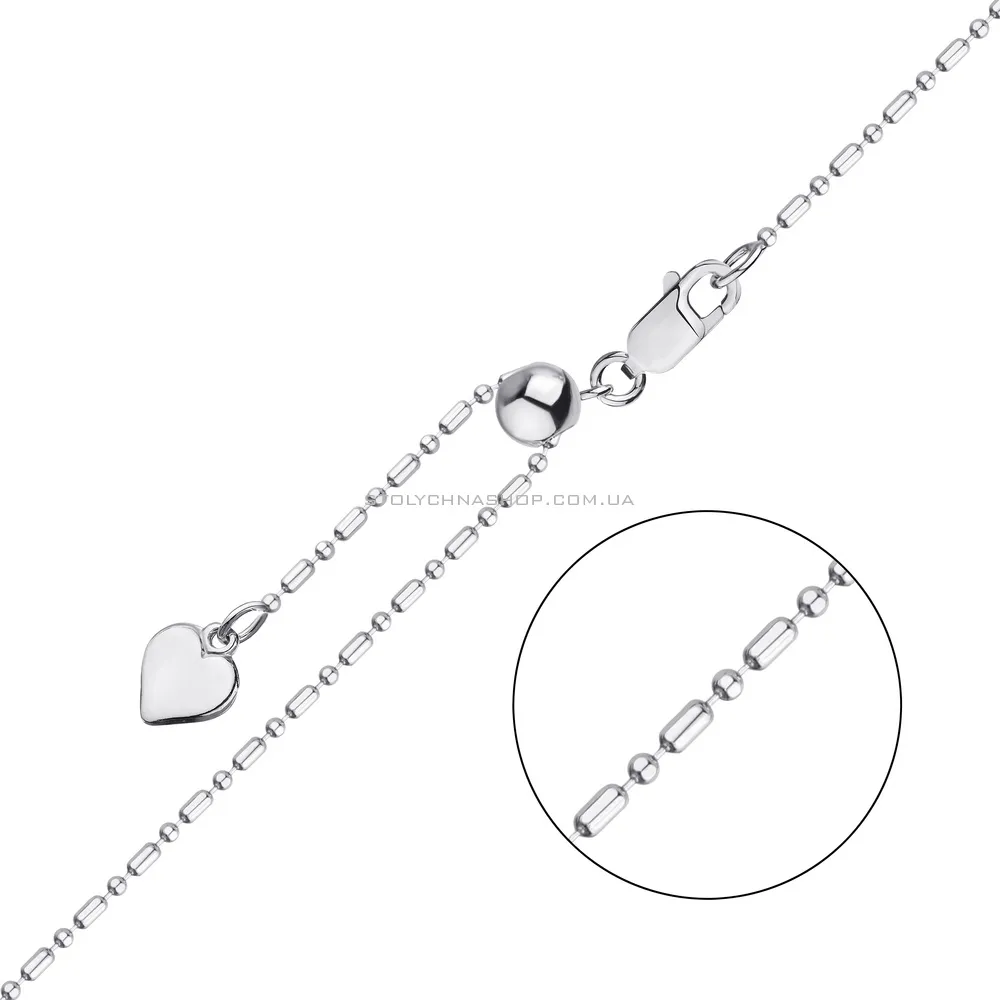 Ланцюжок зі срібла з регульованою довжиною плетіння Гольф фантазійний (арт. 03016303з)