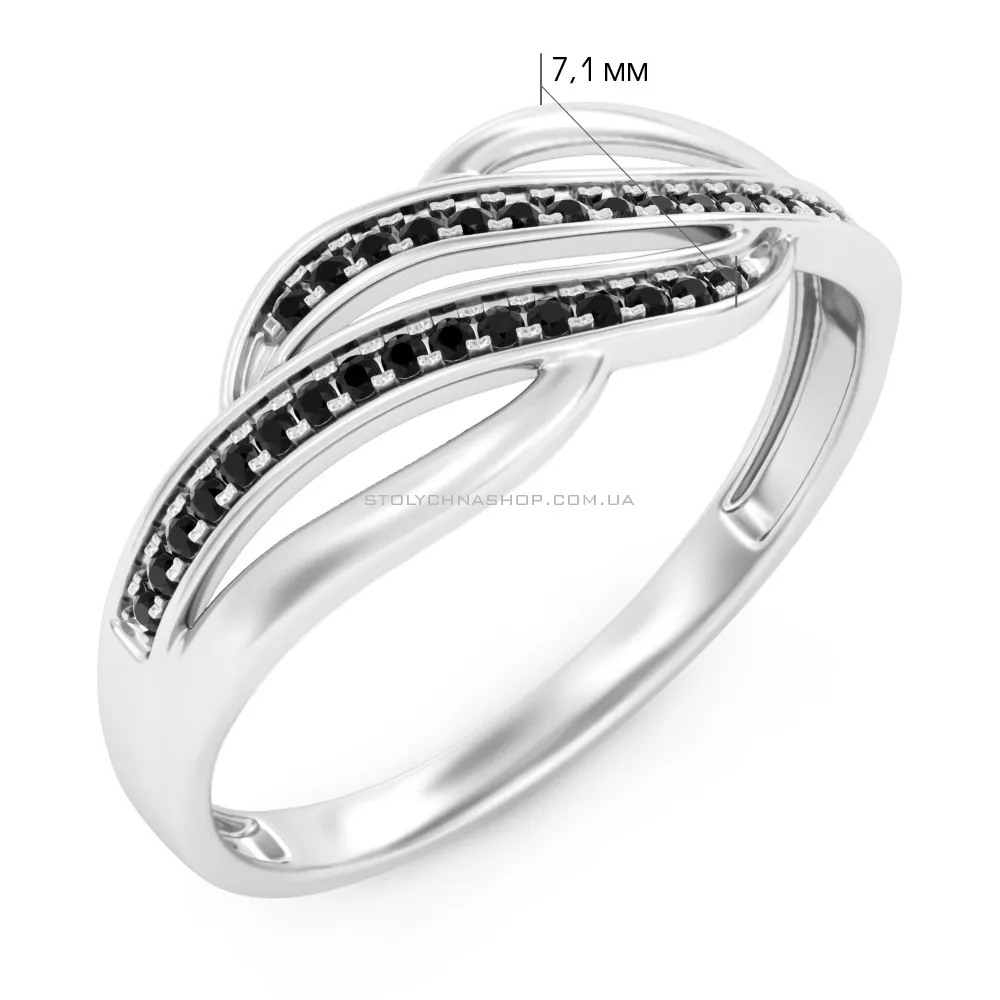 Золотое кольцо с черными бриллиантами (арт. К011223020бч) - 2 - цена