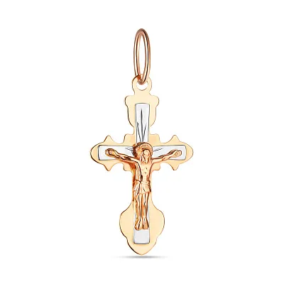 Нательный золотой крестик с распятием  (арт. 526600)