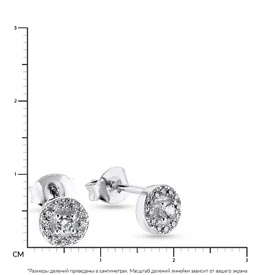 Срібні сережки пусети з фіанітами (арт. 7518/5381)