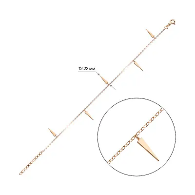 Золотой браслет с треугольными подвесками (арт. 324709)