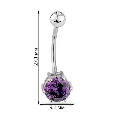 Пірсинг для пупка зі срібла (арт. 7512/ПР2ФА/027)