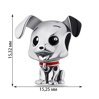 Шарм срібний "Собачка" з емаллю (арт. 7903/3361екч)