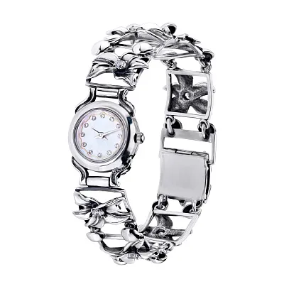 Срібний жіночий годинник з фіанітами (арт. 7926/7110016)