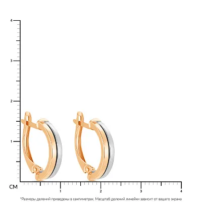Золотые серьги в комбинированном цвете металла (арт. 105961кб)