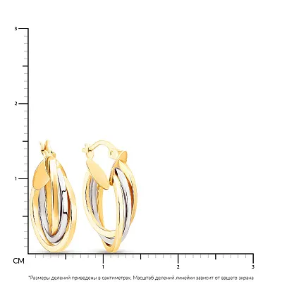 Сережки з жовтого і білого золота  (арт. 103037/15жб)