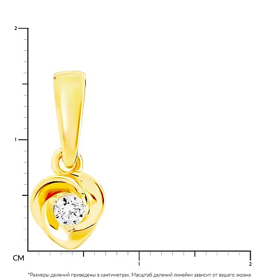 Подвес из желтого золота с фианитом (арт. 440515ж)